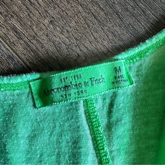 2000s Abercrombie & Fitch Green Tank Top Plain Basic Summer Outfit Razorback - Picture 4 of 4